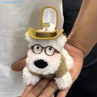 MAURICE 毛絨小狗娃娃戒指盒,西部高原訂婚戒指結婚戒指盒,創意戒指展示收納盒填充情侶戒指架求婚