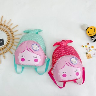【臺灣出貨】新款輕便兒童包包韓版尼龍卡通可愛美人魚雙肩揹包寶寶幼兒園書包 開學禮物