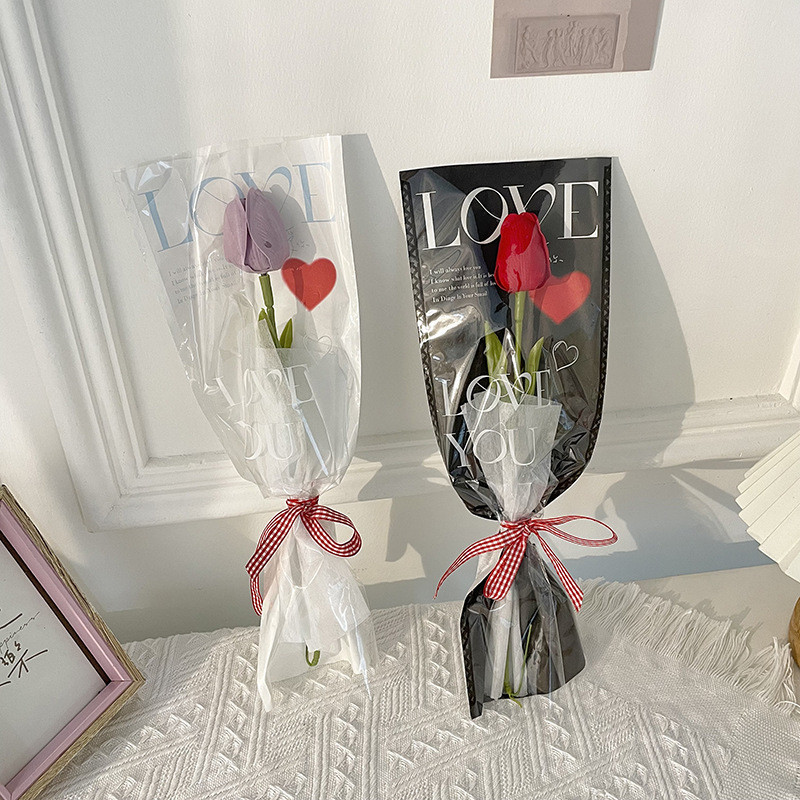 發光的人造鬱金香花帶燈 LED 模擬肥皂花束婚禮裝飾情人節禮物