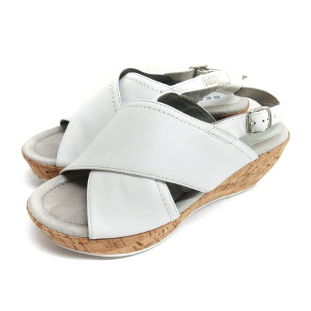 REGAL KURO Rega M涼鞋二十三 二十四 24公分 交叉 白色 厚底 日本直送 二手