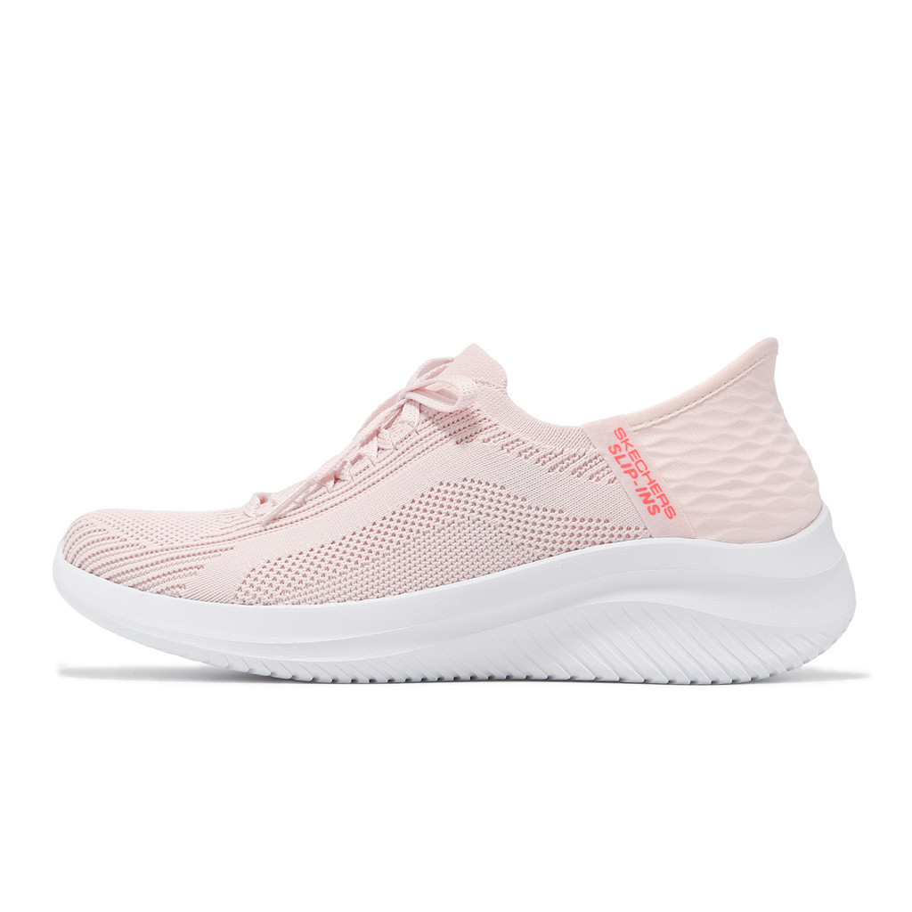Skechers 休閒鞋 Ultra Flex 3.0 Slip-Ins 粉紅 白 針織 女鞋 149710LTPK