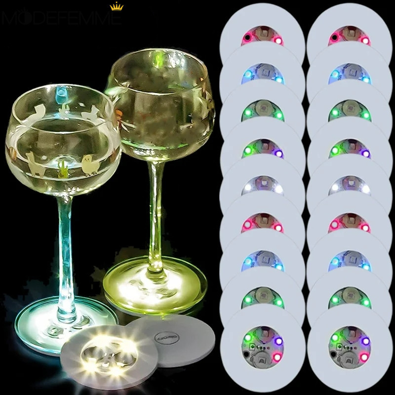 Led 發光杯墊貼紙 - 酒瓶飲用玻璃杯墊 - 電池供電的酒吧飲料杯墊 - 杯子貼紙墊 - 派對裝飾氛圍燈