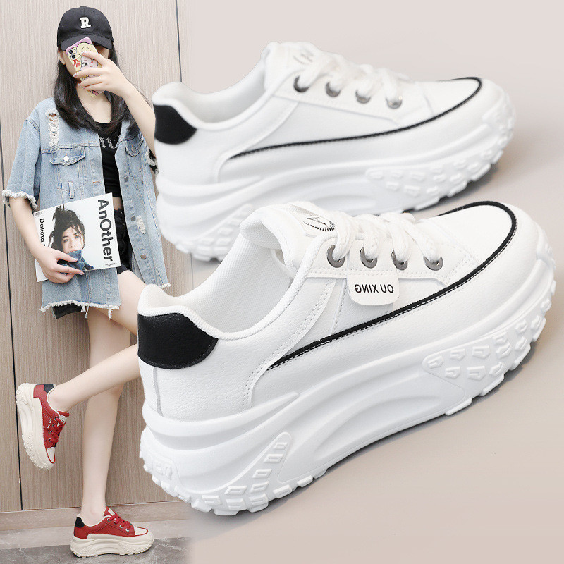 XKNC HY906新款簡約女鞋2023秋季韓版透氣增高厚底運動休閒鞋板鞋學生