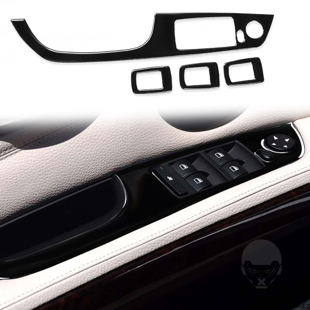 適用於05-12款 BMW 老3系E90車窗升降貼鋼琴黑汽車改裝裝飾配件