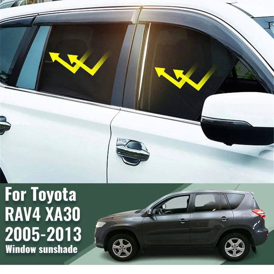 豐田 RAV4 XA30 RAV 4 2005-2013 汽車遮陽板磁性前擋風玻璃框架窗簾後側窗遮陽板遮陽板