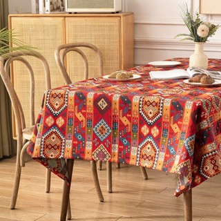 民族風棉麻桌布 幾何圖案桌布檯布 餐桌布 長方形桌巾桌墊 茶几布