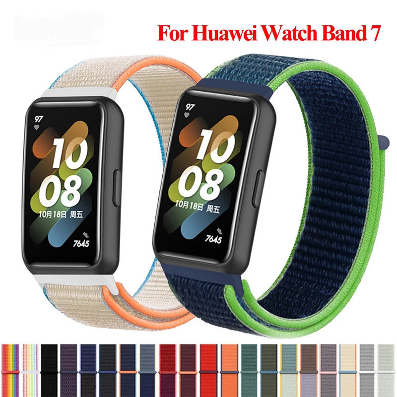 適用於Hua Wei band 7腕帶專用尼龍迴環可調整錶帶 華為手環7錶帶