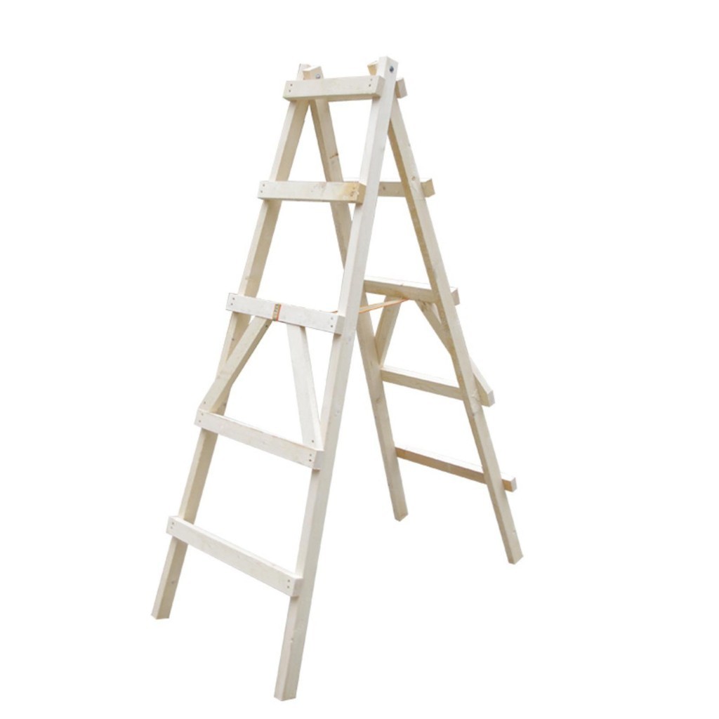 松木雙側梯子 簡易裝修木頭實木登高人字梯 工程水電木梯 工地使用梯子 工作梯 折疊人字梯 登高梯 木梯 梯子