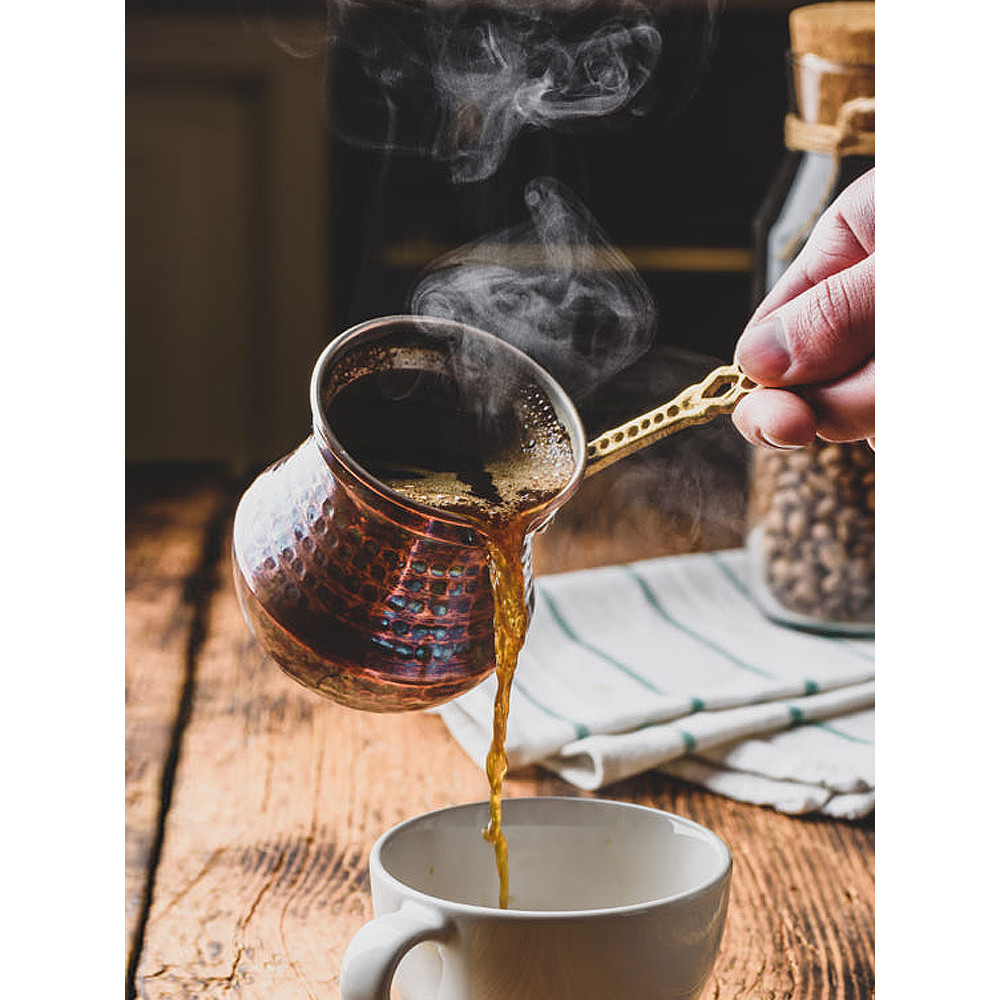 【速發 制咖啡工具】土耳其手工咖啡壺網紅明火純銅原裝進口圍爐煮罐茶掛耳手衝壺意式