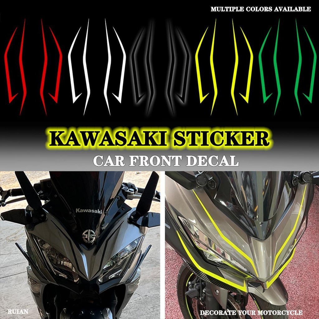 KAWASAKI 川崎摩托車貼紙適用於川崎頭拉忍者 400 H2 H2SX 摩托車前擋風玻璃改裝反光貼紙