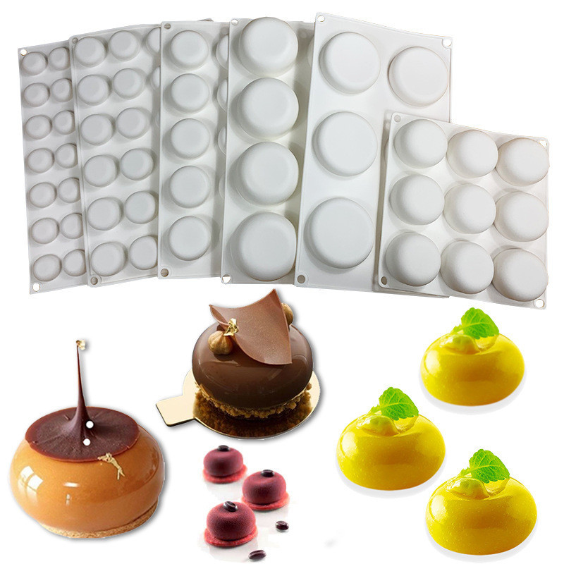 大小扁圓慕斯蛋糕矽膠模具合集圓形夾心甜品巧克力烘焙手工皁模