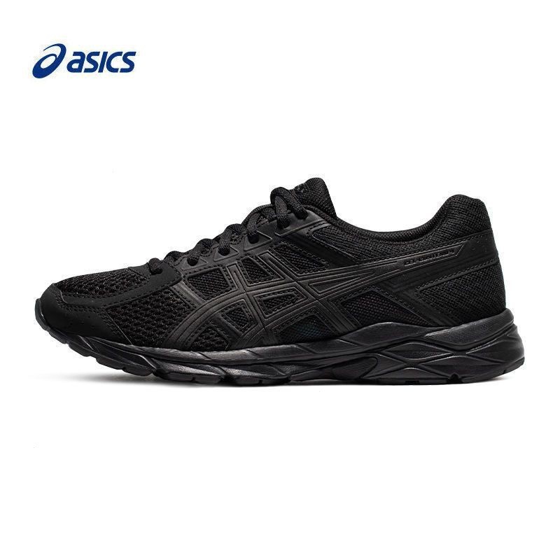 亞瑟士 2024高品質asics Gel-contend 4緩震透氣回彈黑色潮流版運動鞋馬拉松跑鞋