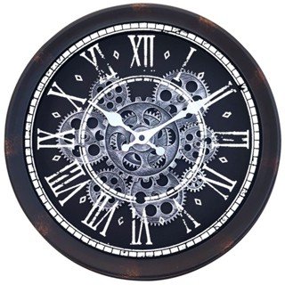 鐘錶 時鐘 擺鐘 壁鐘 掛鐘 靜音時鐘 齒輪時鐘 36釐米大型時鐘掛鐘機械靜音客廳臥室餐廳酒吧齒輪網紅復古歐美