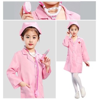 大折扣 3-14歲兒童兒童男孩女孩醫生護士玩具角色扮演服裝COL0ML