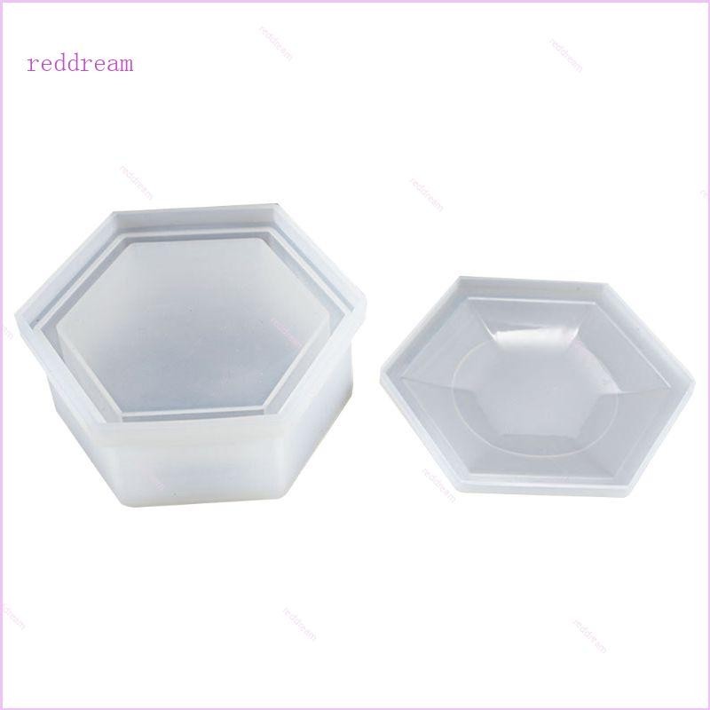 Rerev DIY六角收納盒模具水晶滴膠梅花形矽膠模具