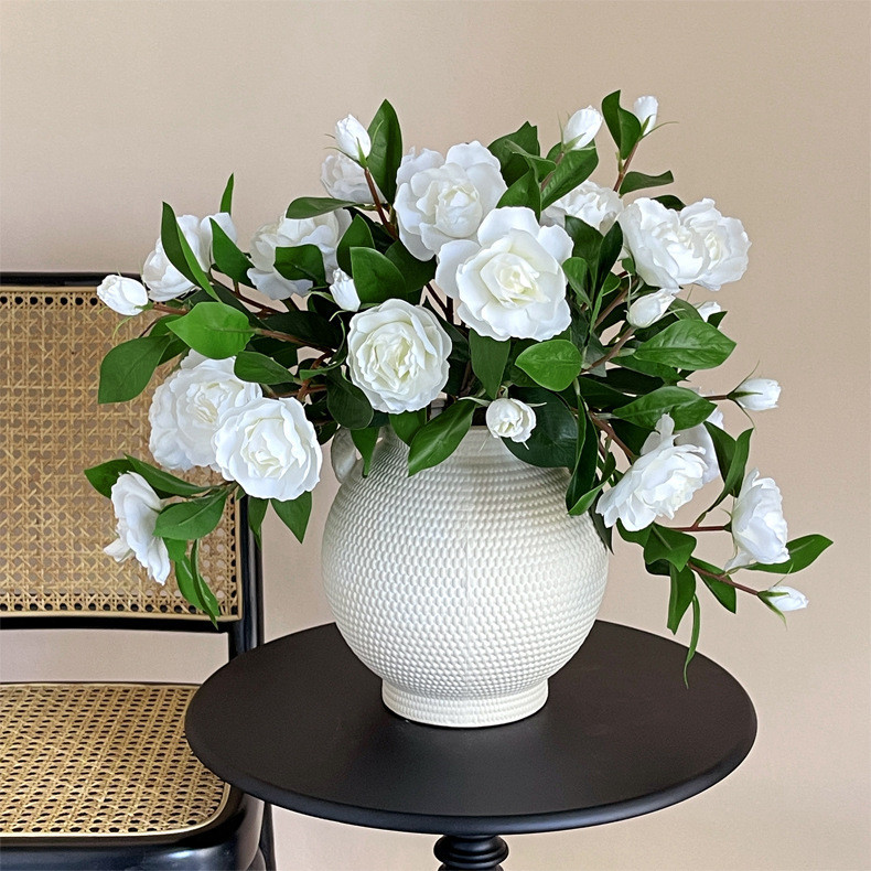 單支仿真花梔子花餐桌客廳臥室家居裝飾花束假花拍攝道具攝影道具