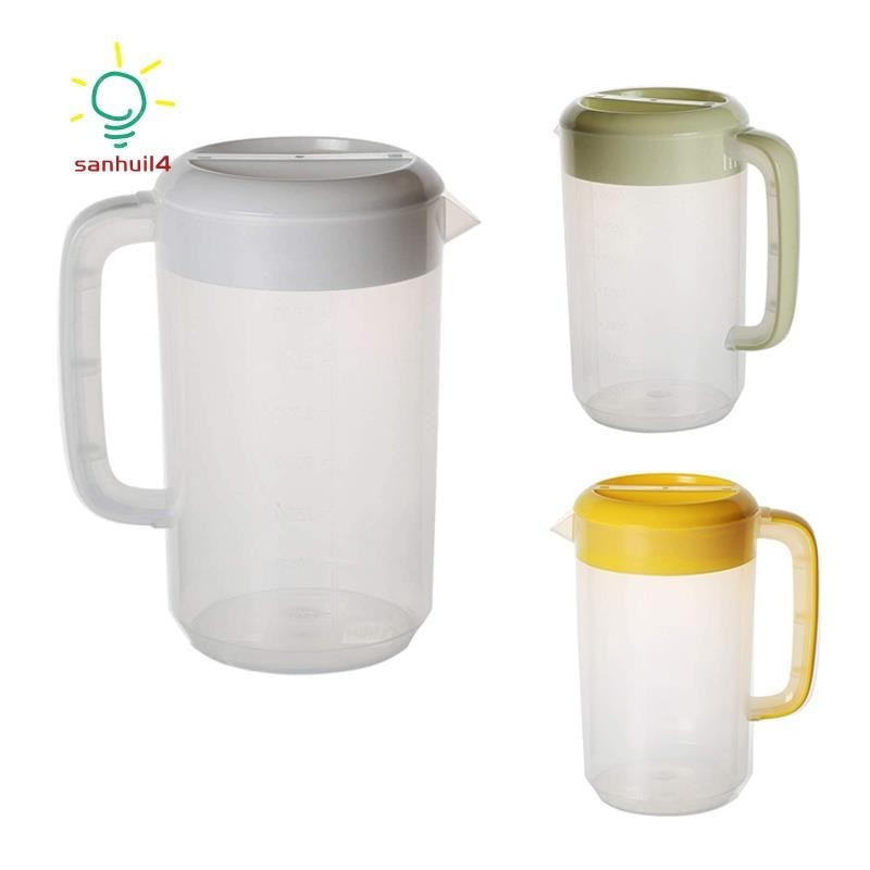 帶把手塑料水壺,用於冷熱水、冰茶和水果飲料,2.5l