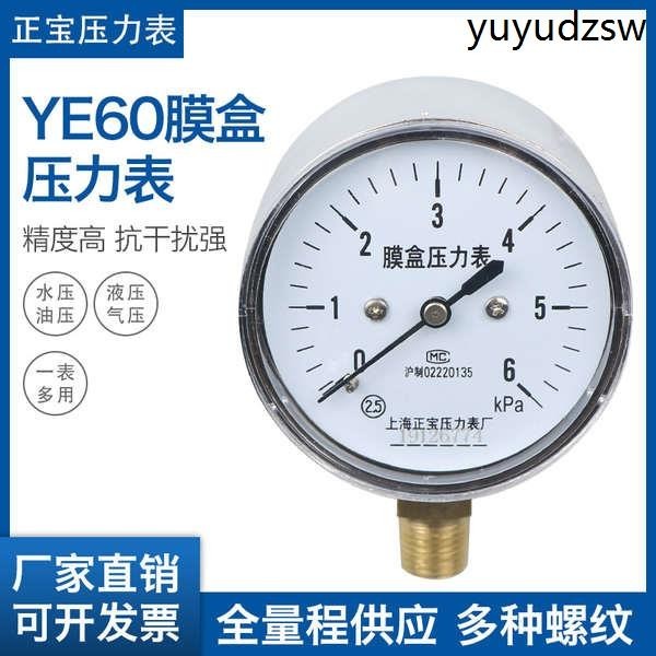 YE60 0-100KPA膜合壓力錶/低壓表/膜盒壓力錶/燃氣表/千帕微壓表