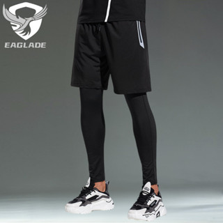 Eaglade 男士慢跑運動褲慢跑褲寬鬆運動服男士長褲 Seluar 透氣可拉伸速乾 C625 黑色 E05
