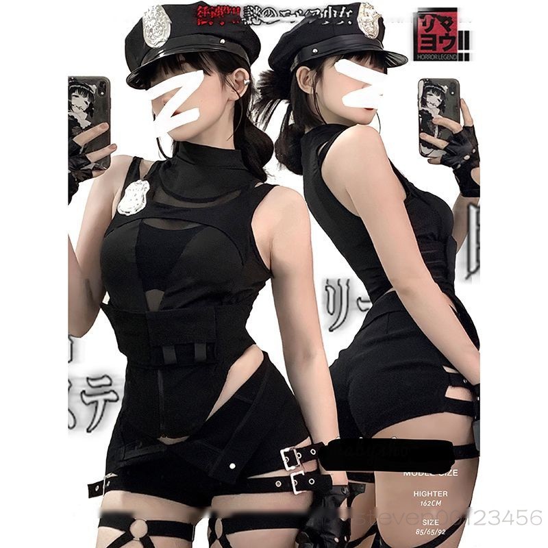 MS&【9096人收藏】甜蜜狙擊手~網紗拚接收腰胸衣綁帶背心上衣包臀短褲女製服套裝#免運