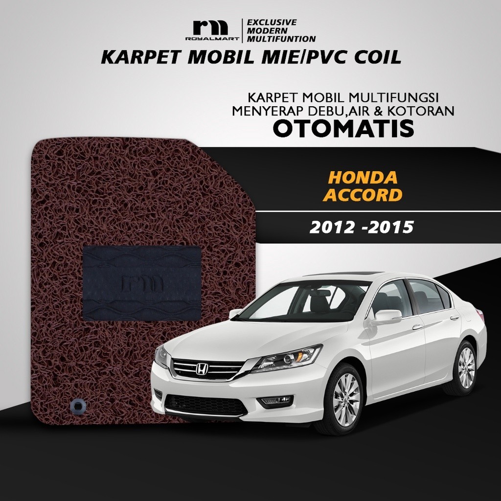 Royal Mart 汽車地毯 Honda Accord 2012 2015 不帶行李地毯麵條粉絲高級門墊 PVC 防滑