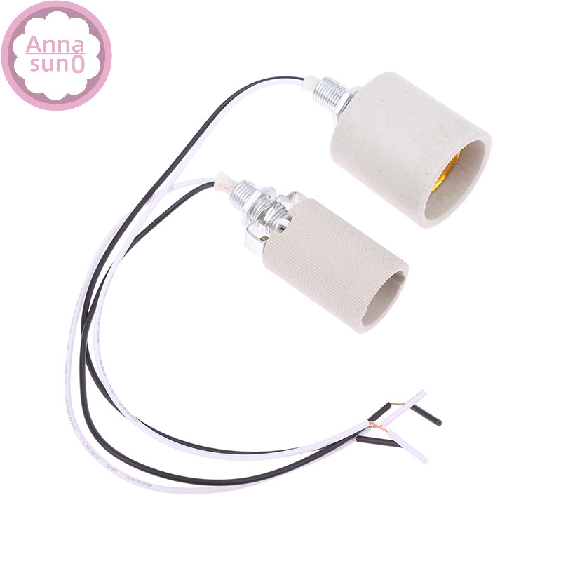 Annasun LED 燈陶瓷螺絲耐熱適配器家用插座圓形用於 E14 燈泡底座 E27 燈座帶電纜 HG