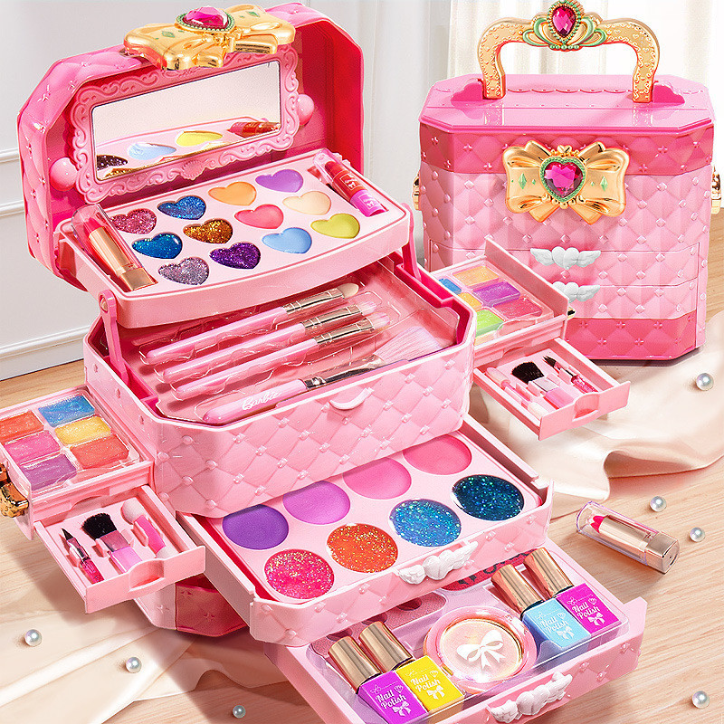音樂兒童化妝品手提箱玩具套裝 小女孩生日禮物小公主彩妝盒指甲油