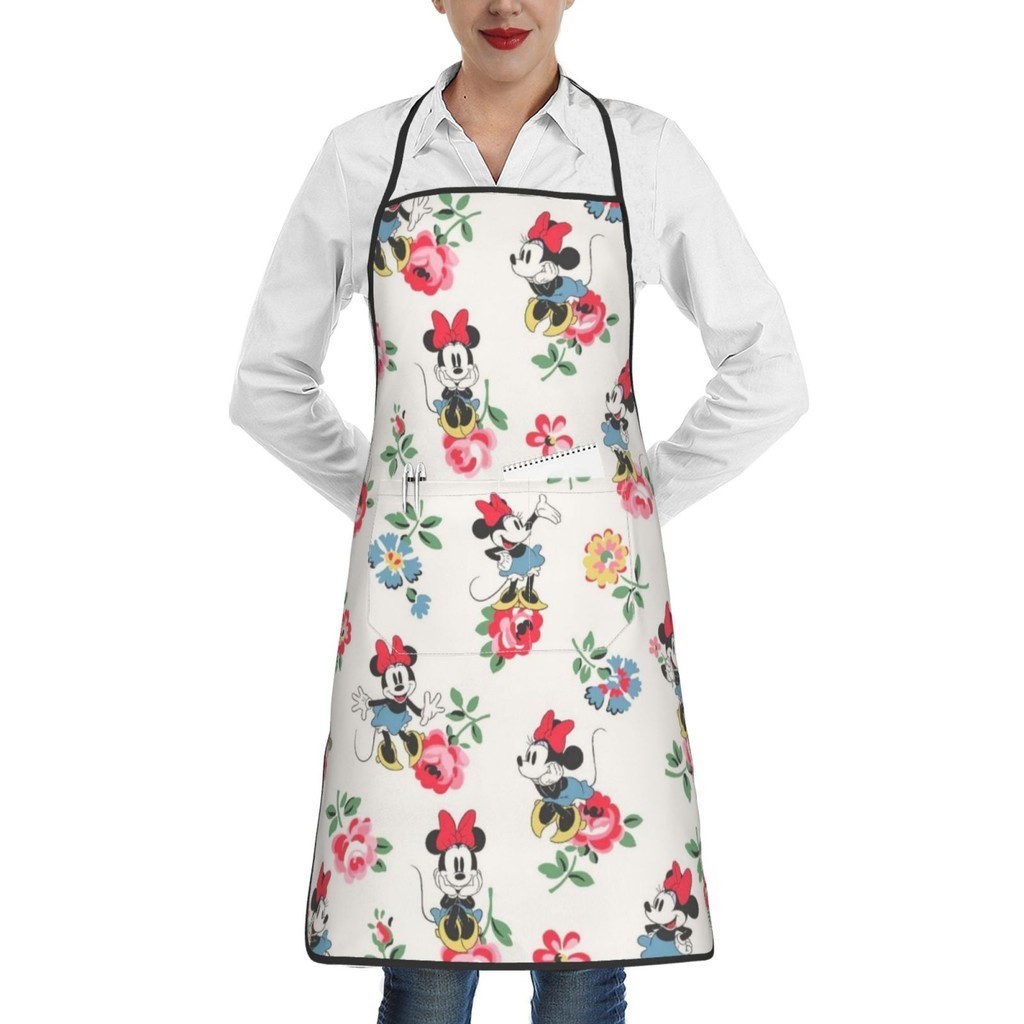 米妮防水廚房圍裙男女烹飪餐廳圍裙