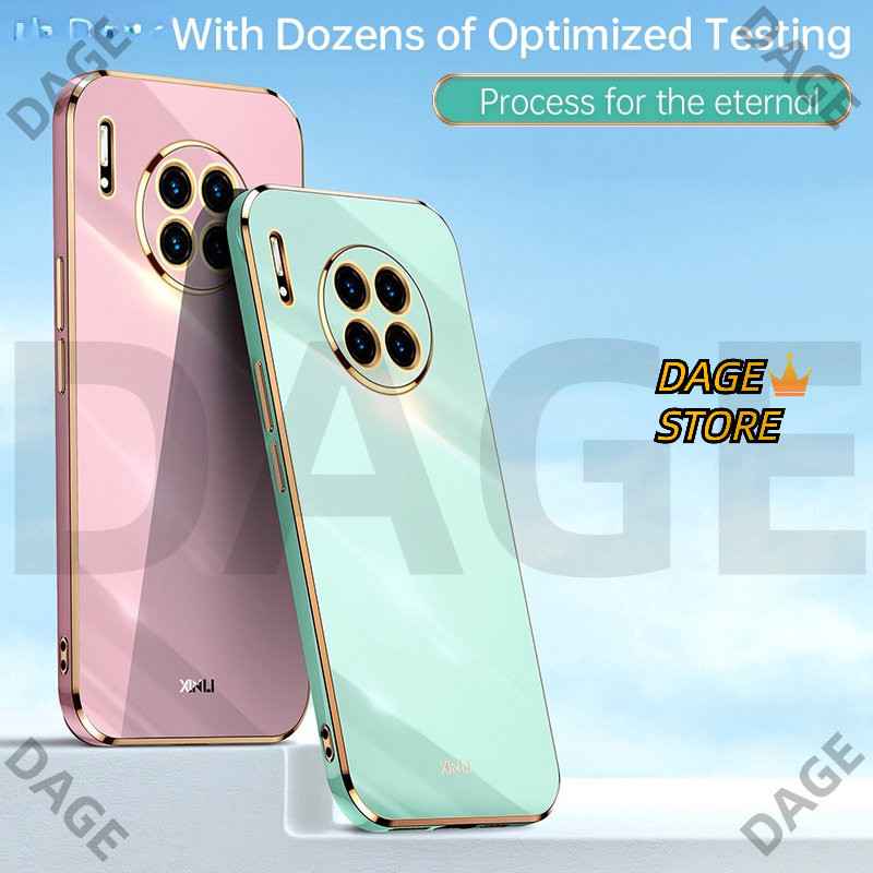 適用於華為 Mate 20 30 40 Pro 直邊亮電鍍軟矽膠豪華全包防摔 TPU 手機殼保護套