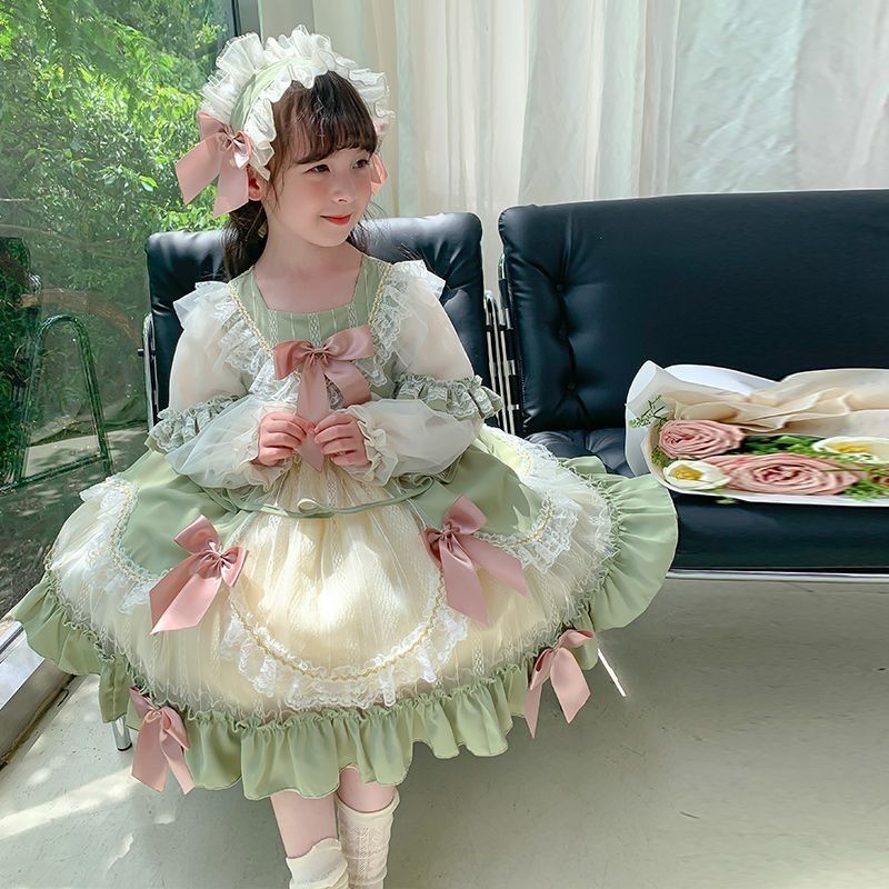 兒童蘿莉塔公主裙新款秋裝裙子寶寶洋氣蓬蓬紗禮服生日連
