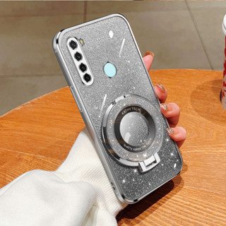 XIAOMI REDMI 適用於小米紅米 Note 8 手機殼防震電鍍 TPU 手機殼適用於紅米 Note8 支架手機殼