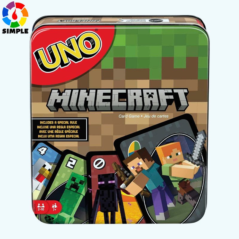【桌遊志】美泰遊戲 UNO Minecraft 我的世界游戏优诺牌纸牌游戏 鐵盒版