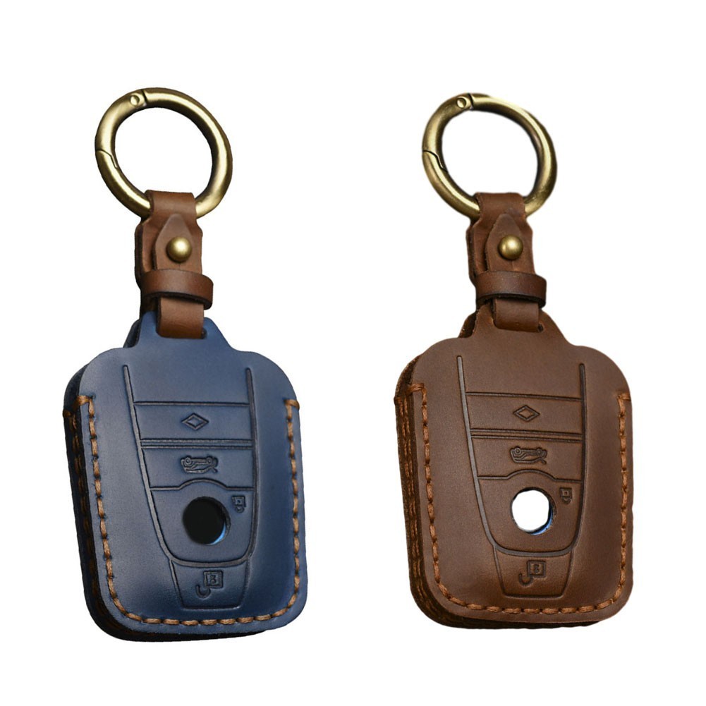 BMW 超低價❤️適用於寶馬 i3 i8 2014+ 無鑰匙的皮革遙控汽車鑰匙扣保護套外殼