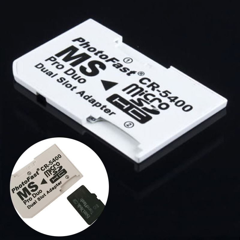 Cr-5400 PhotoFast Micro SD SDHC TF 卡轉 MS Memory Pro Duo 雙槽適配