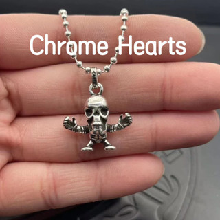 Chrome Hearts 克羅心925純銀項鍊FOTI小號骷髏人吊墜項鍊古家復古朋克嘻哈毛衣鏈CX061