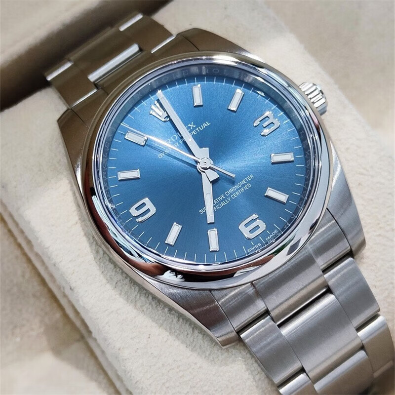男表瑞表蠔式恆動日誌系列空霸系列精鋼自動機械錶男士商務腕錶手錶 m114200-0014藍盤34表徑