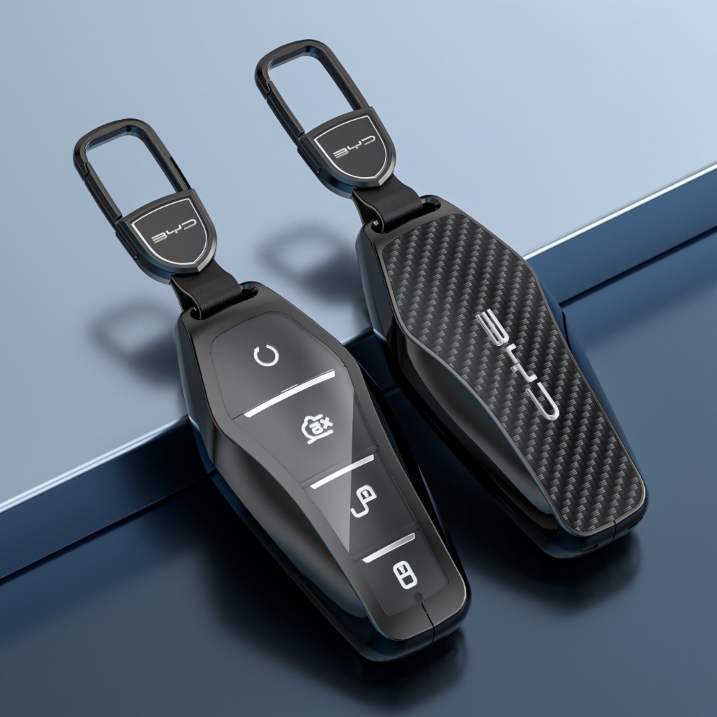Moogu BYD ATTO 3 / DOLPHIN / SEAL 無鑰匙遙控車鑰匙金屬 360 保護鑰匙套和鑰匙扣