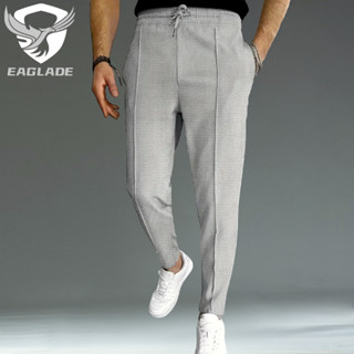 Eaglade 男式慢跑運動褲慢跑褲寬鬆運動服男褲 Seluar 可拉伸淺灰色 E05