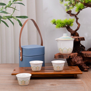 旅行茶具套裝便攜式戶外商務禮盒快客杯伴手禮禮品茶具套裝茶具茶杯網紅旅行茶具日式戶外快客杯茶具