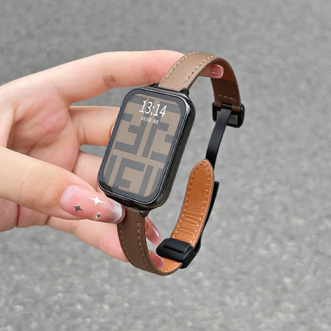 小米手環 8 Pro 7 Pro 皮質錶帶 Redmi Watch 4  折疊扣 小米手環 8 active 小蠻腰錶帶