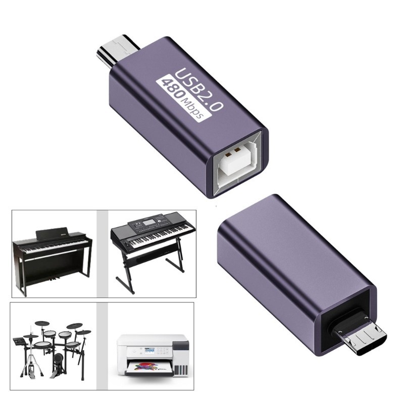 Rox USB B 母頭轉 USB 微型 USB 迷你 USB MiDi 彎頭 TypeC 直頭 TypeC 公頭適配器