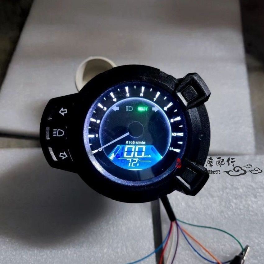 【速發】機車儀表 機車裡程表 轉數表 電動車液晶儀表碼錶地雷表BWS 48-120v電壓電量速度里程鋰電改裝