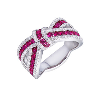 Rodreason 女士時尚戒指奢華鑽石浪漫玫瑰蝴蝶結氧化鋯吊墜戒指女士裝飾禮物