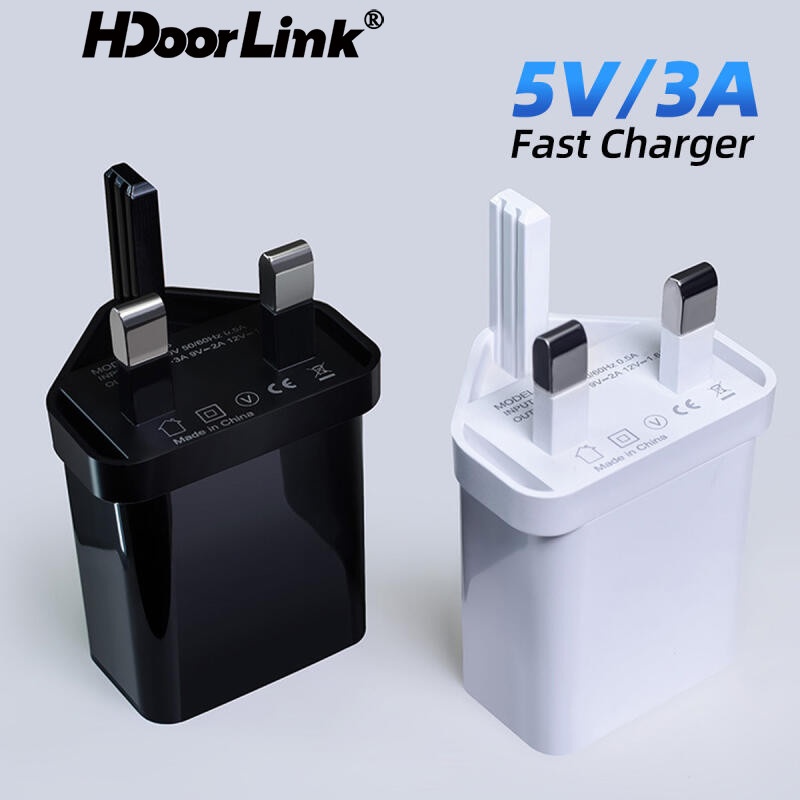 Hdoorlink 5V 3A 英國插頭適配器壁式充電器通用旅行充電頭用於 USB 接口