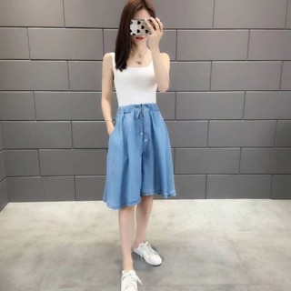 天絲牛仔短褲女高腰超薄款夏季新款寬松顯瘦垂感闊腿熱褲五分中褲女生短褲 顯瘦短褲 夏天短褲大尺碼 韓版短褲