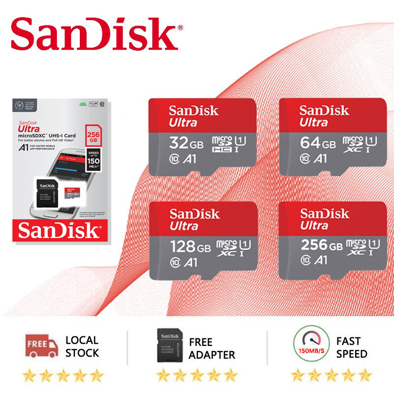 Micro SD 150MB/S 存儲卡 A1 Micro TF 卡 SD 卡高張力 32GB 64GB 128GB 2