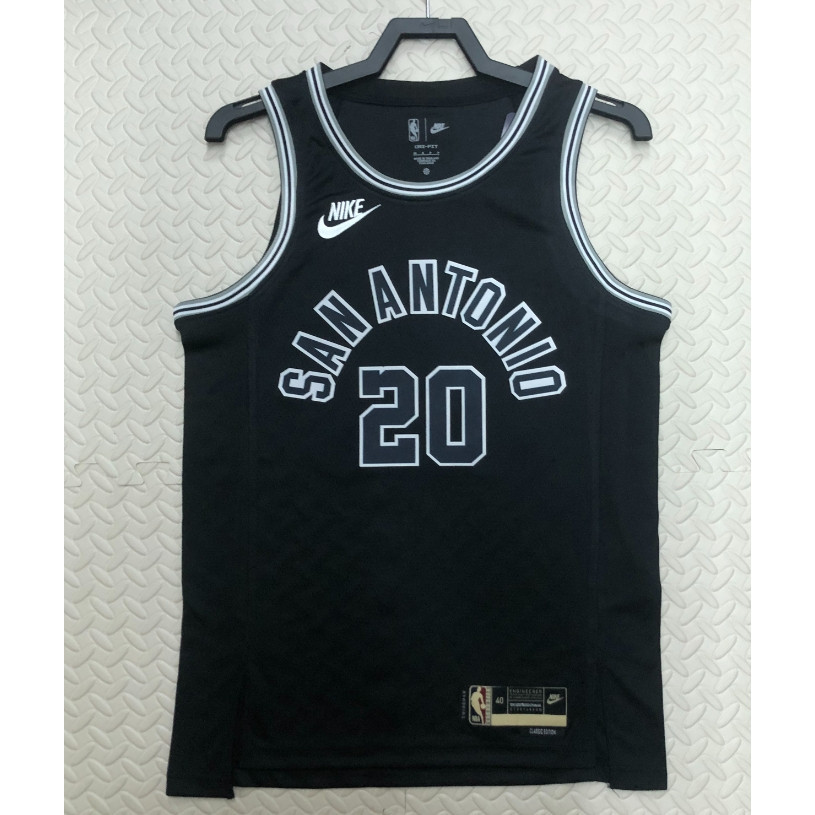 熱壓版 NBA 球衣聖安東尼奧馬刺隊 #20 籃球衫 ginobili