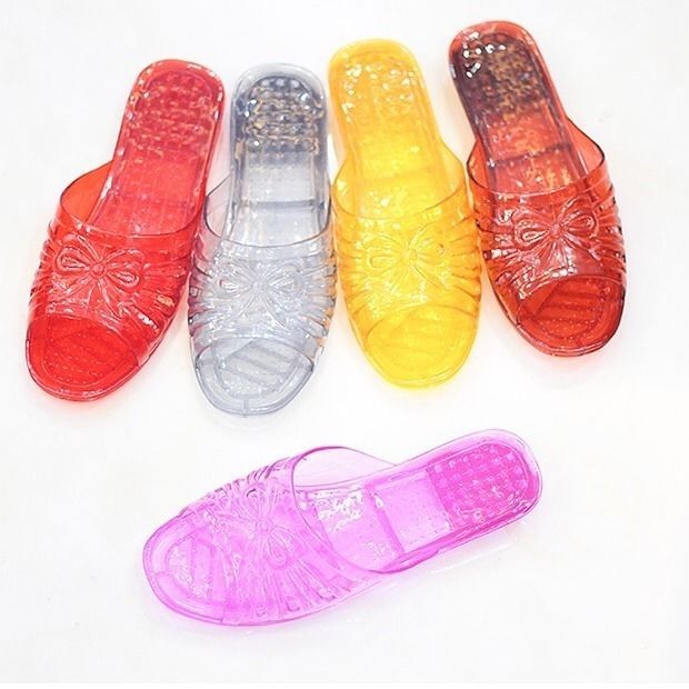 «水晶拖鞋» 現貨 經典女鞋透明水晶 拖鞋  韓版居家室內塑膠夏季防滑浴室不臭腳 拖鞋