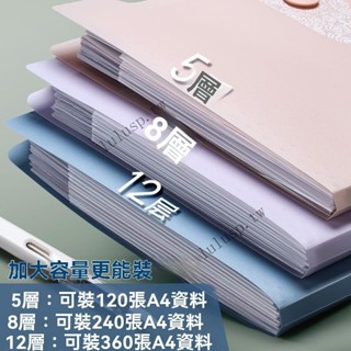 ✨可開發票#西語風琴檔案夾a4多層風琴包試捲分類收納資料冊學生專用多功能透#LULU