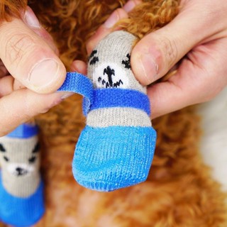 新品促銷狗狗襪子小型犬泰迪鞋套冬季保暖防水防滑貓咪襪子防抓寵物用品